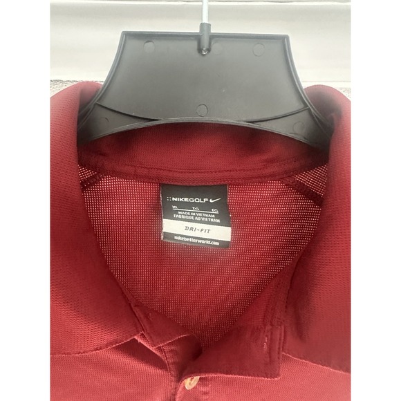 Nike Golf Dri-FIT Polo Shirt Men's XL Short Sleeve Burgundy Polyester - Picture 4 of 8